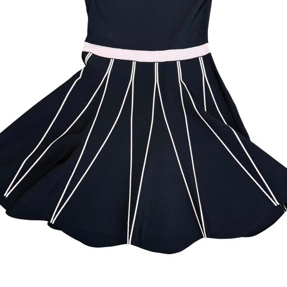 Shoshanna Tinsley Piped Pink Knit Fit-and-Flare Dress Small - Picture 6 of 13